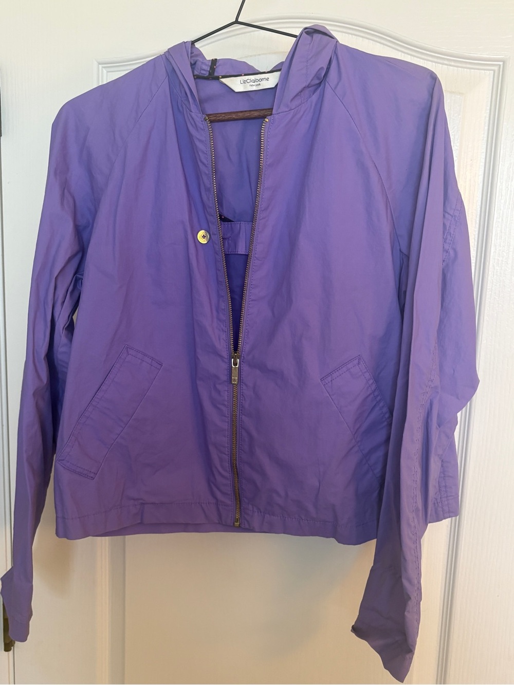 Vintage Liz Claiborne Lavender full zip utility windbreaker Retro women’s medium